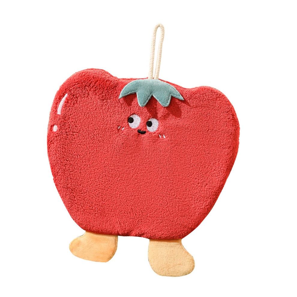 Super Soft Fleece Hand Towel Quickly dry Hanging Loop For-Red