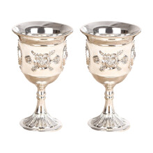 Verres à vin rétro vaisselle gobelet rétro Rose-fleur d'argent 2