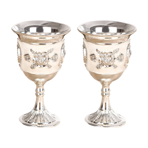 Metall-Whiskey-Becher, europäisches-Silberblume 2