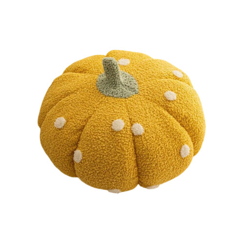 Soft Polyester Polyester Pumpkin Pillow Ideal For Sofa-Yellow
