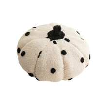 Polyester Pumpkin Cushion With Realistic Stem-black and white