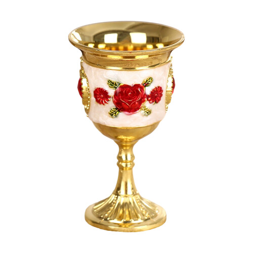 Retro Goblet Alloy Collection Portable Drinkware-safflower 1