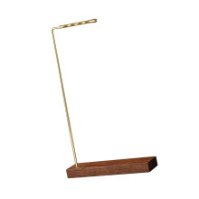 Desktop L Shaped Brush Hanging Stand Wood-Without wind chimes