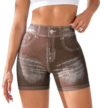 Short de levage pour femmes, Faux short de-Couleur café S