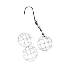 Metal Suet Ball Bird Feeders Set with Hanging Chain-White 2