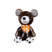 Art Glass Bear Miniature Animals Collection Glass Bear-Grey