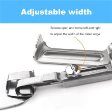 Sewing Rolled , Adjustable Width Rolled Hemmer Foot, Sewing Machine Rolled Hem Attachment Hemming Tool (15-25mm)