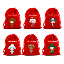 6Pcs Durable Fabric Holiday Gift Bags 20X30cm For-SD07 series