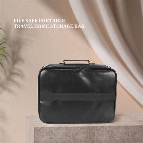 3X Document Bag with Lock, Fireproof 3-Layer Document Storage Box with Waterproof Zipper,Used for Laptops, Documents B 1