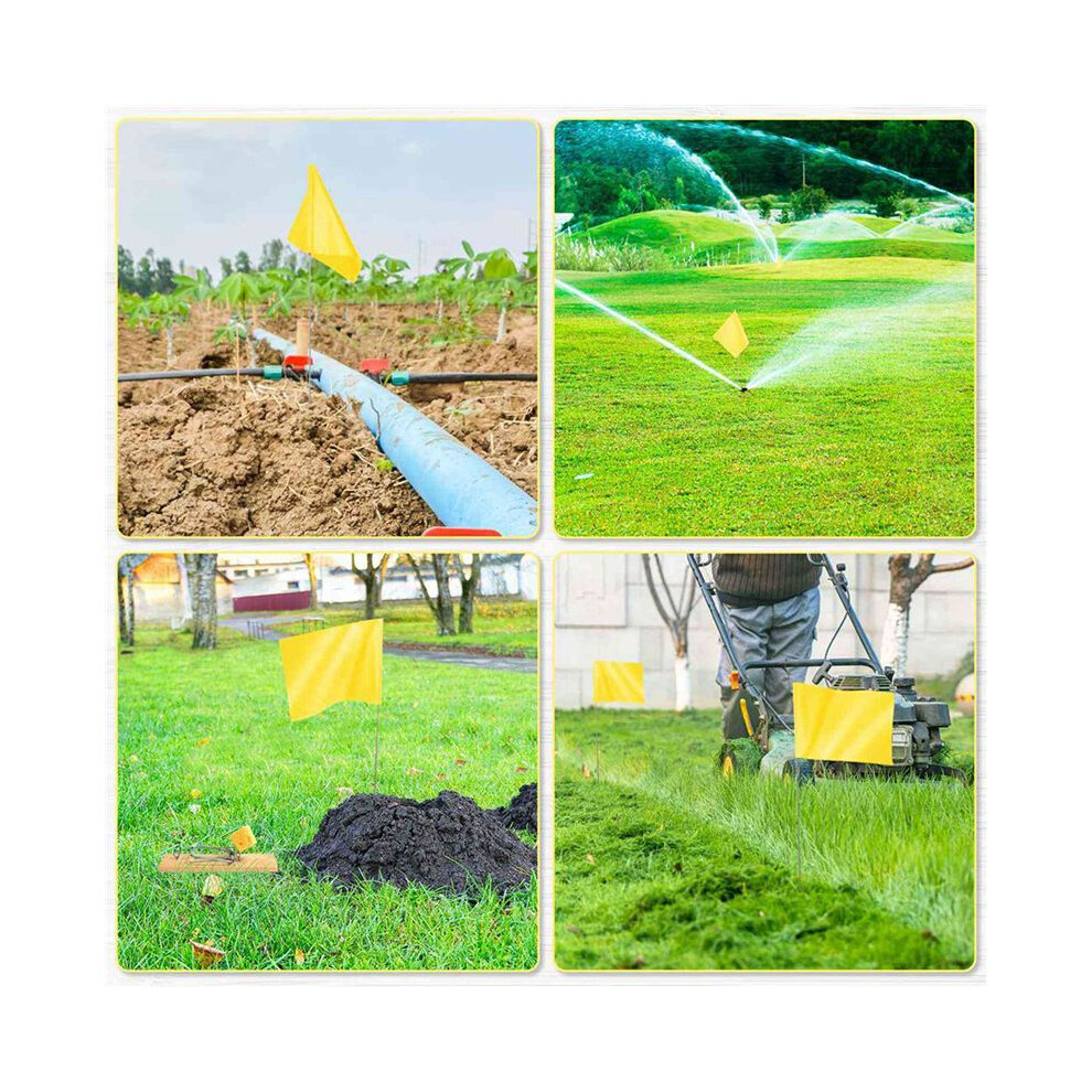 Marking Flags Flags For Lawn 60 Pack, Pvc Small Flags,Marking Flags Lawn Flags, Garden Flags,Survey Flags,Yellow 4712184123470