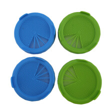 4Pz Coperchi per Germogliare Food Grade Mesh Sprout Cover Kit Seme Crescente Germinazione Verdura Silicone  di Tenuta Coperchio per Barattolo di