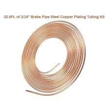 2X 32.8 Ft Brake Pipe Copper Plated Steel Pipe 3/16 Inch Car Replacement Brake Pipe Kit Car Brake Hose