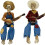 Halloween Banjo Playing Skeletons Decorations-Red 2