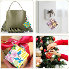 240 Pcs Square Sublimation Keyring Blanks Set with Double Side Heat Transfer Keychain for DIY Keychain and