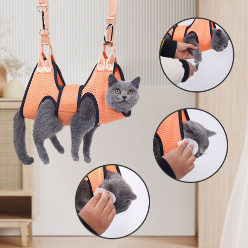 Nontoxic Pet Support Hammocks For Claw Maintenance-Orange S 1