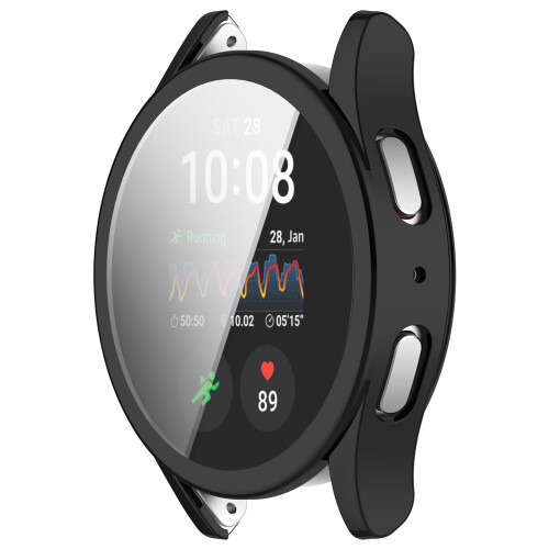 Case with Screen Protector for Samsung Galaxy Watch 7 40mm, 3D Full Coverage Slim TPU Frame, 2 Pack Black 2