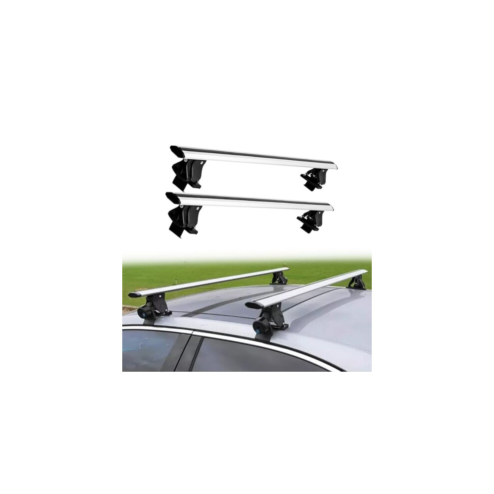 2Pcs Lockable Aluminum Alloy Roof Rack Cross Bars For Toyota Matrix Luggage And Cargo Silver 9073542795841