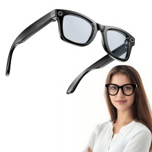 Smart Glasses with Camera and Bluetooth, AI Translation in 144 Languages, Blue Light Filter for Daily Wear