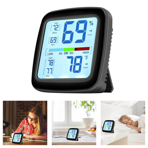 Indoor Digital Hygrometer With Backlight For Temperature Wetness 1