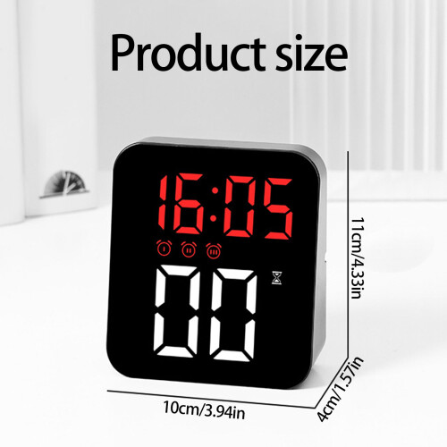 Noiseless Digital Bedsides Clock With-Black shell orange l 2