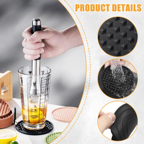 Heat Resistant Kitchen Silicone Coaster Nonslip Hexagon Shape 1
