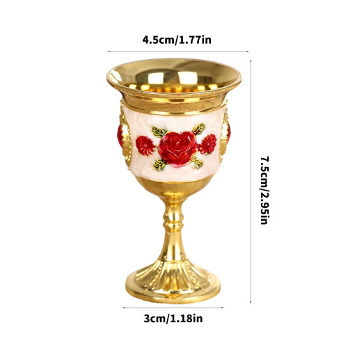 Retro beker legering collectie draagbaar-bronzen bloem 1 2