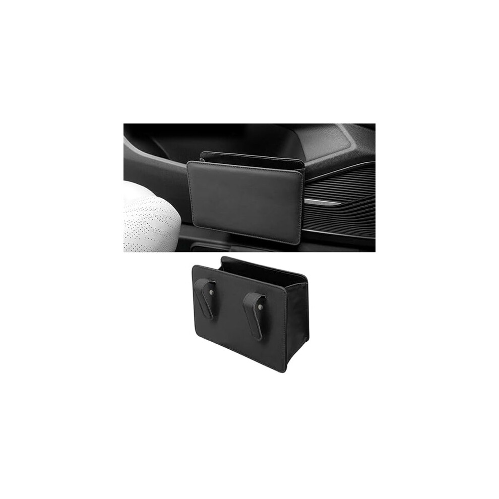 Leather Car Trash Can For Mitsubishi Eclipse Cross 20182024, Foldable Waterproof Hanging Organizer Black 9073542788461