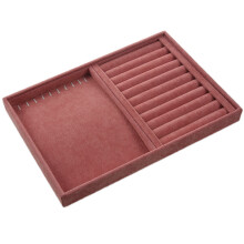 Velvet Jewelry Ring Display Organizer Case Tray Holder Necklace Earrings Bangle Storage Box Showcase Jewelry Stand Holder Dual-Use Disk