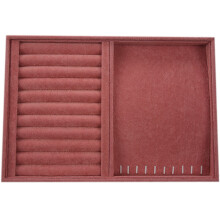 Velvet Jewelry Display Organizer Case Tray Holder Necklace Earrings Bangle Storage Box Showcase Jewelry Stand Holder Dual-Use Disk