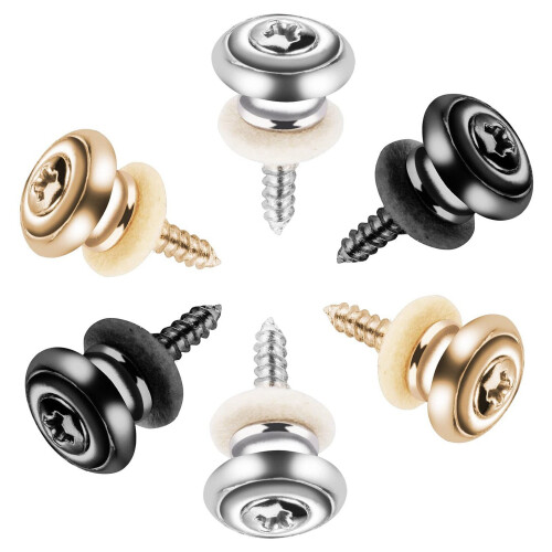 Guitar Strap Part Includes 3 Pair Guitar Strap Buttons End Pins and 3 Pair Rubber Guitar Strap Blocks 1