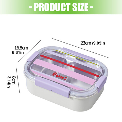 4 Compartment Food Storage Box 304 Steel  Packedlunch For 2