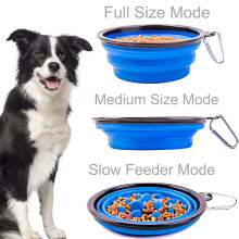 Paquet de 2 Pliable Dog Bowl, Lent Alimentation Écuelle pour Chien, Pliable Ecuelle de , pour Camping en Plein Air Pet Food Alimentation D'Eau