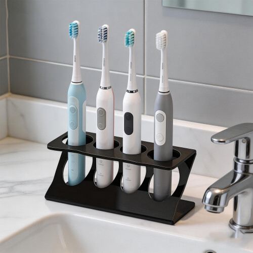 Multipurpose Toothbrush Stand Rack For Electric Models-Black 2