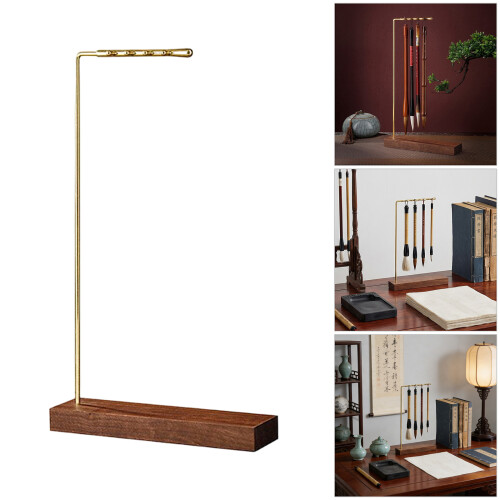 L Shaped Brush Storage Stand Drying Rack For-With wind chimes 2