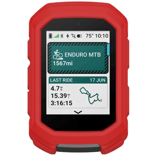 Silicone Case Red Shockproof Slim Scratch Resistant Protective Cover for Garmin Edge MTB 1