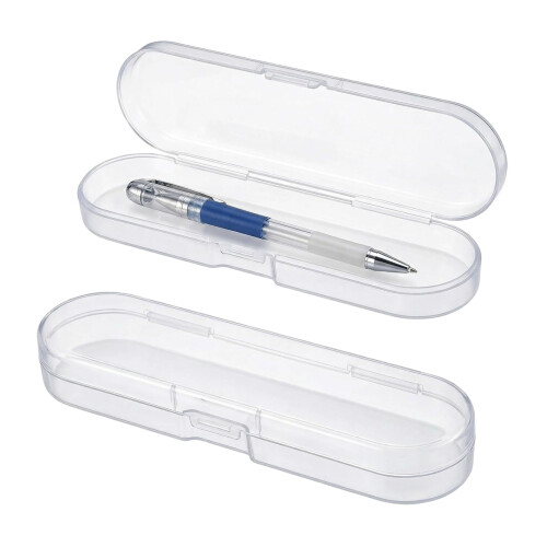 Pack Of 2 Clear Plastic Pencil Cases For School Office 1