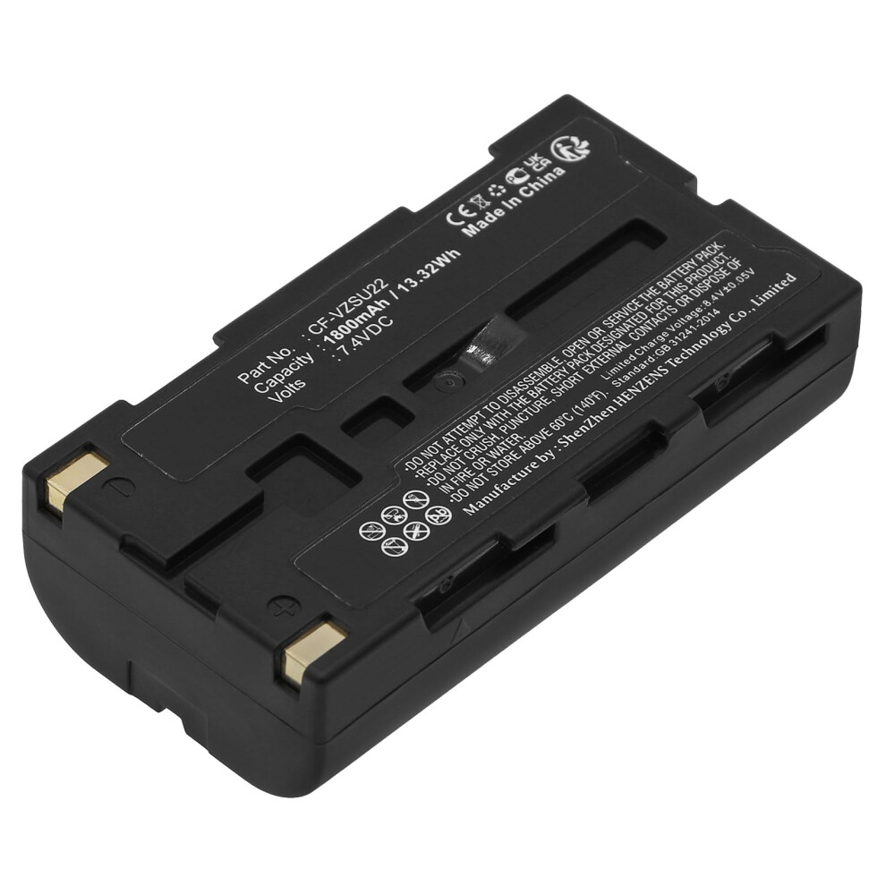 Cfvzsu22 Battery 7.4V 1800Mah Liion Capacity Replacement For Panasonic And Toa Amplifier 9092120840155