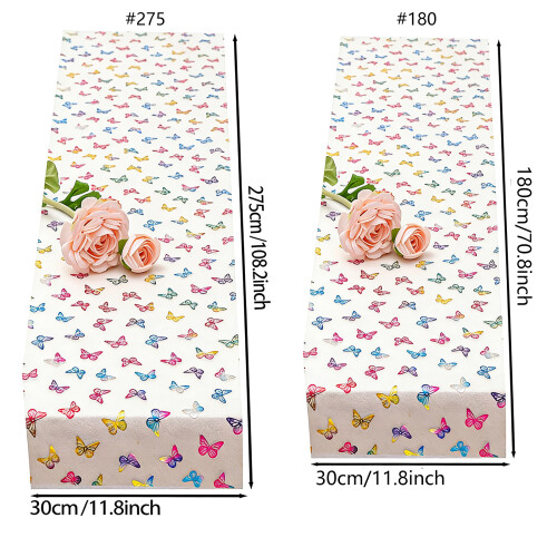 Spring Butterfly Print Table Runners 2pcs Fade-30 275cm 1
