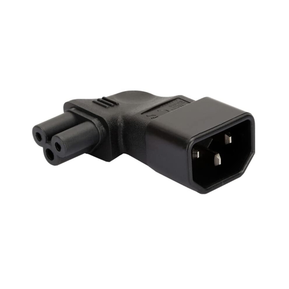 Iec320 C14 To C13 Right Angle Power Adapter With C5 C7 Ports, 90 Bend, Compact Wireâ Design 9771547647577