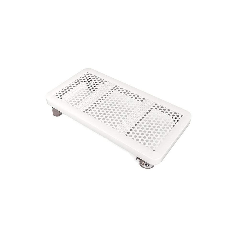 Cpu Tower Stand With Lockable Wheels, Under Desk Rolling Pc Holder Cart For Home And Office White 9771547102083