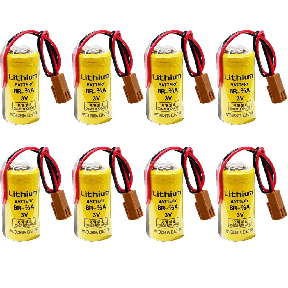 8 Pack Br2/3A 3V 1600Mah Lithium Backup Battery Br17335 With Plug For A98l00310006 System Brown 9771547097464