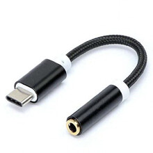 USB C to 3.5mm Adapter HiFi Stereo Sound GoldPlated Type C Audio Adapter for Android Phones Black