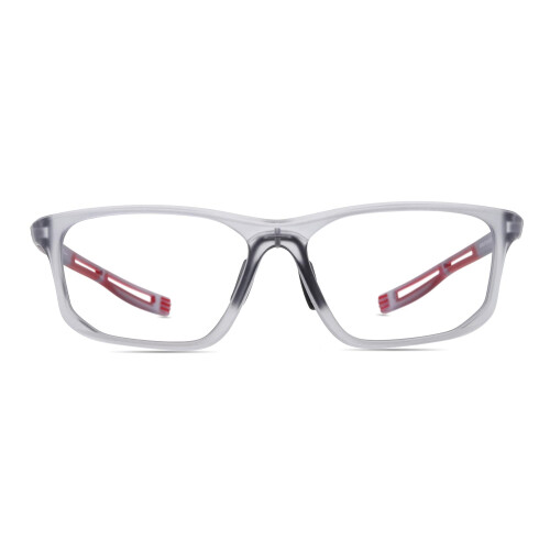 Oversize Blue Light Blocking Reading Glasses +2.25, TR90 Full Rim Grey and Red Frame 1