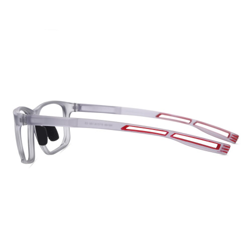 Oversize Blue Light Blocking Reading Glasses +2.25, TR90 Full Rim Grey and Red Frame 2