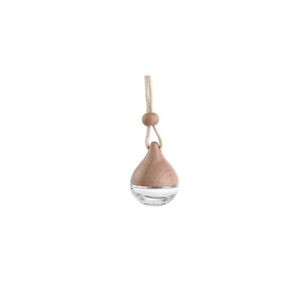 Car Air Freshener 8Ml Hanging Refillable Glass Diffuser Bottle With Natural Wood Cap For Rearview Mirror 9330225113270