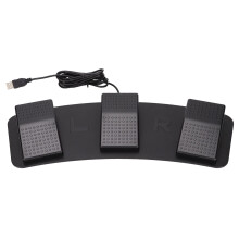 USB Triple Foot Pedal Controller FS23_PM Mechanical Switch, Sensitivity Control for Gaming and Media