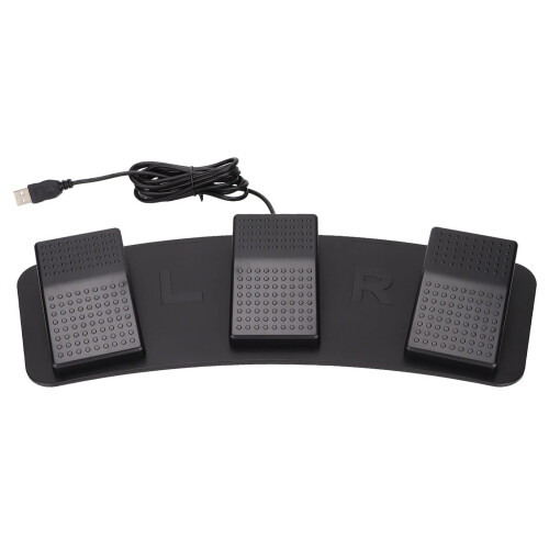 USB Triple Foot Pedal Switch for PC with Hands Control, Mechanical Feedback, Ergonomic Design FS23_PM