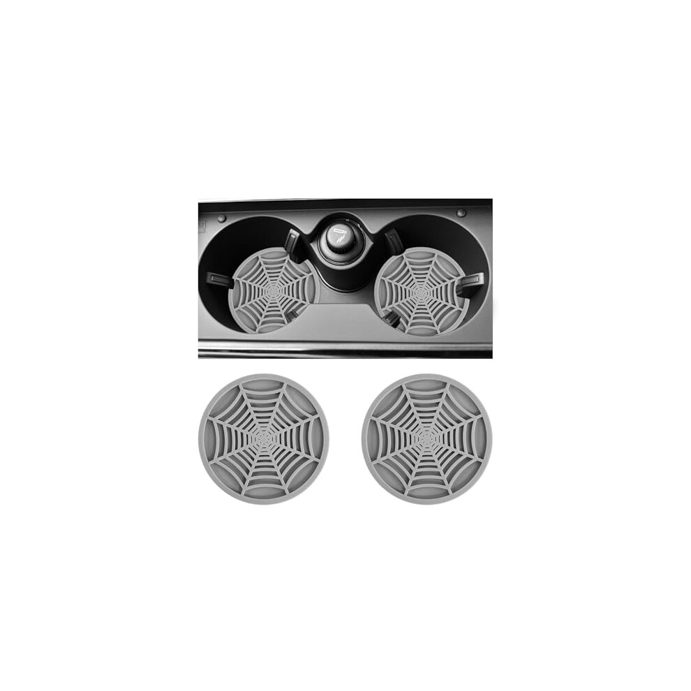2Pcs Car Cup Holder Coasters Set, AntiâSlip ScratchâResistant Drink Mats For Vehicle Interior Protection Gray 9330225045038