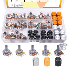 80PCS Linear Rotary Potentiometer Kit B5K‑B100K Ohm B Type Variable Resistor for Precise Audio Control