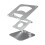 Laptop Stand Adjustable Height Foldable Metal Riser Holder for Desk Notebook Tablet Silver Finish 1